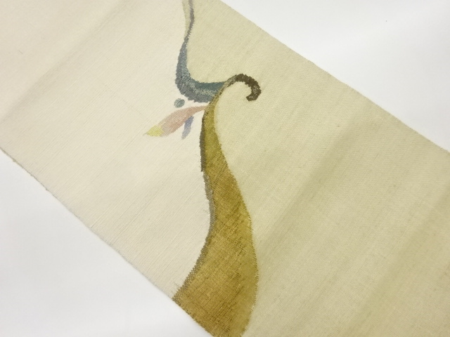 JAPANESE NAGOYA OBI / TSUMUGI / WOVEN ABSTRACT STREAM